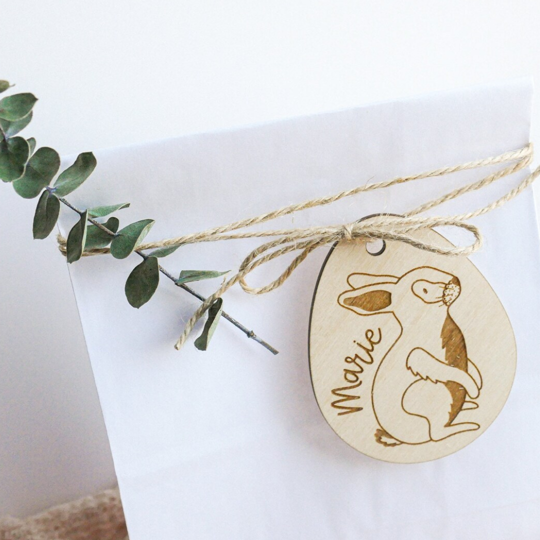 Easter Bunny Gift Tags - Wooden Easter Tags