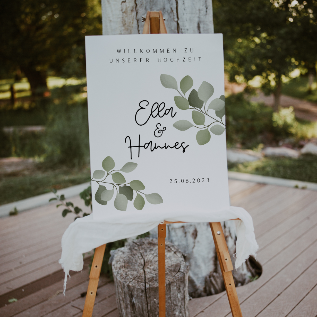 Welcome sign wedding eucalyptus - ELLA 002