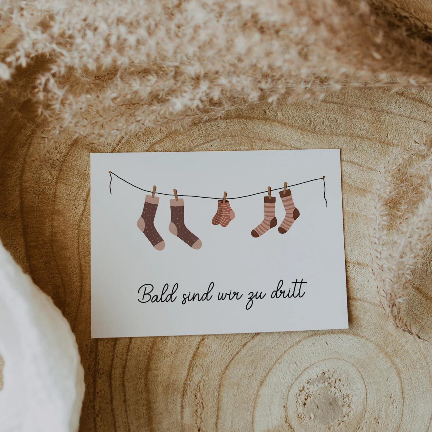 Postcard Pregnancy Announcement - "Soon there will be three of us"