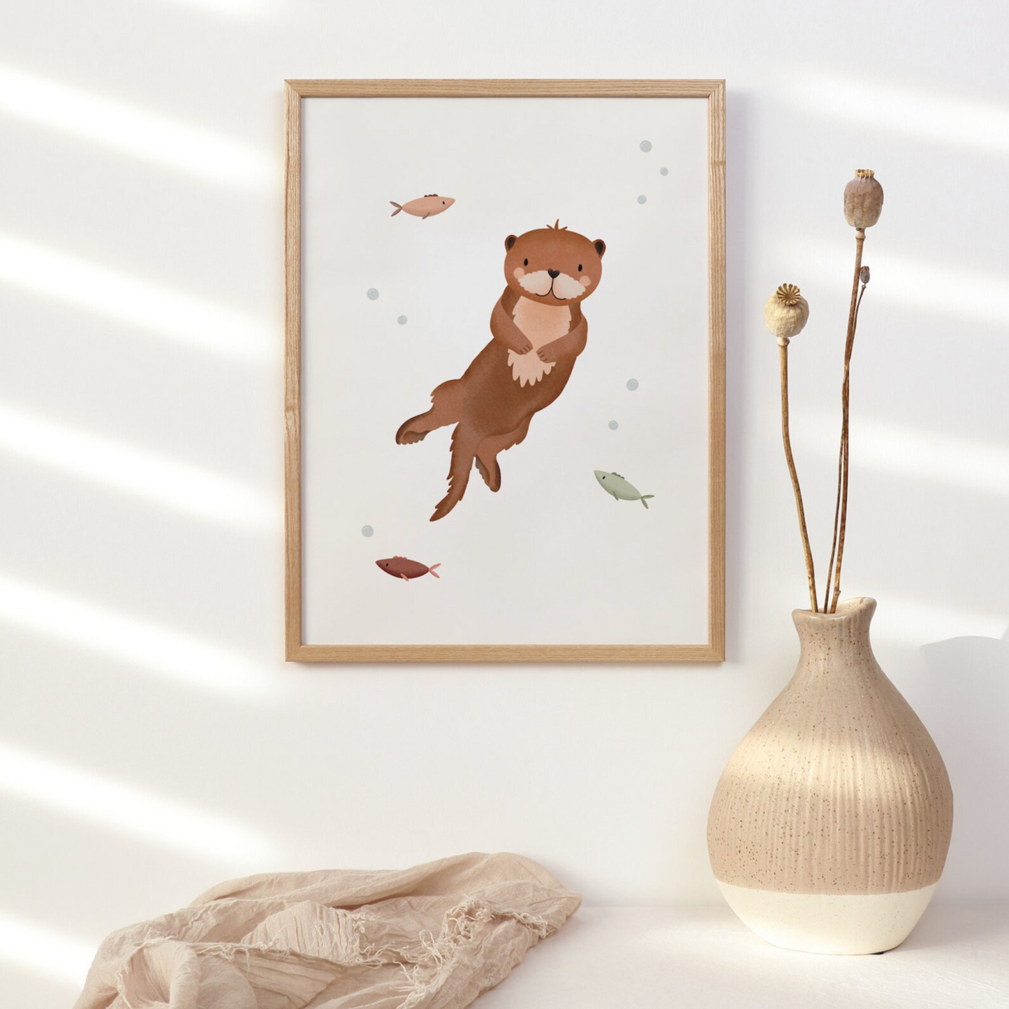 Poster Otter - kids room woodland animals