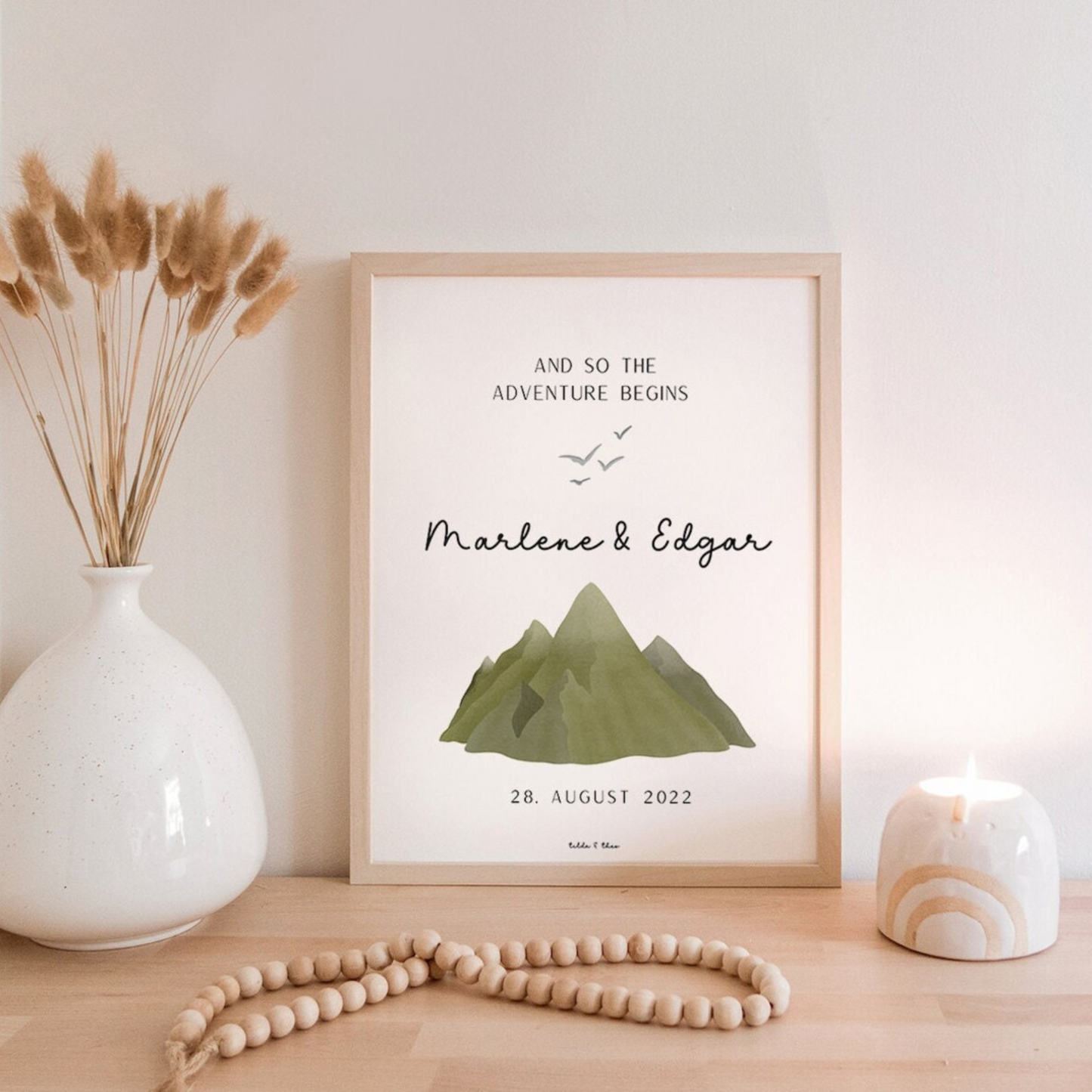 Wedding Poster Mountains - Personalized Wedding Gift