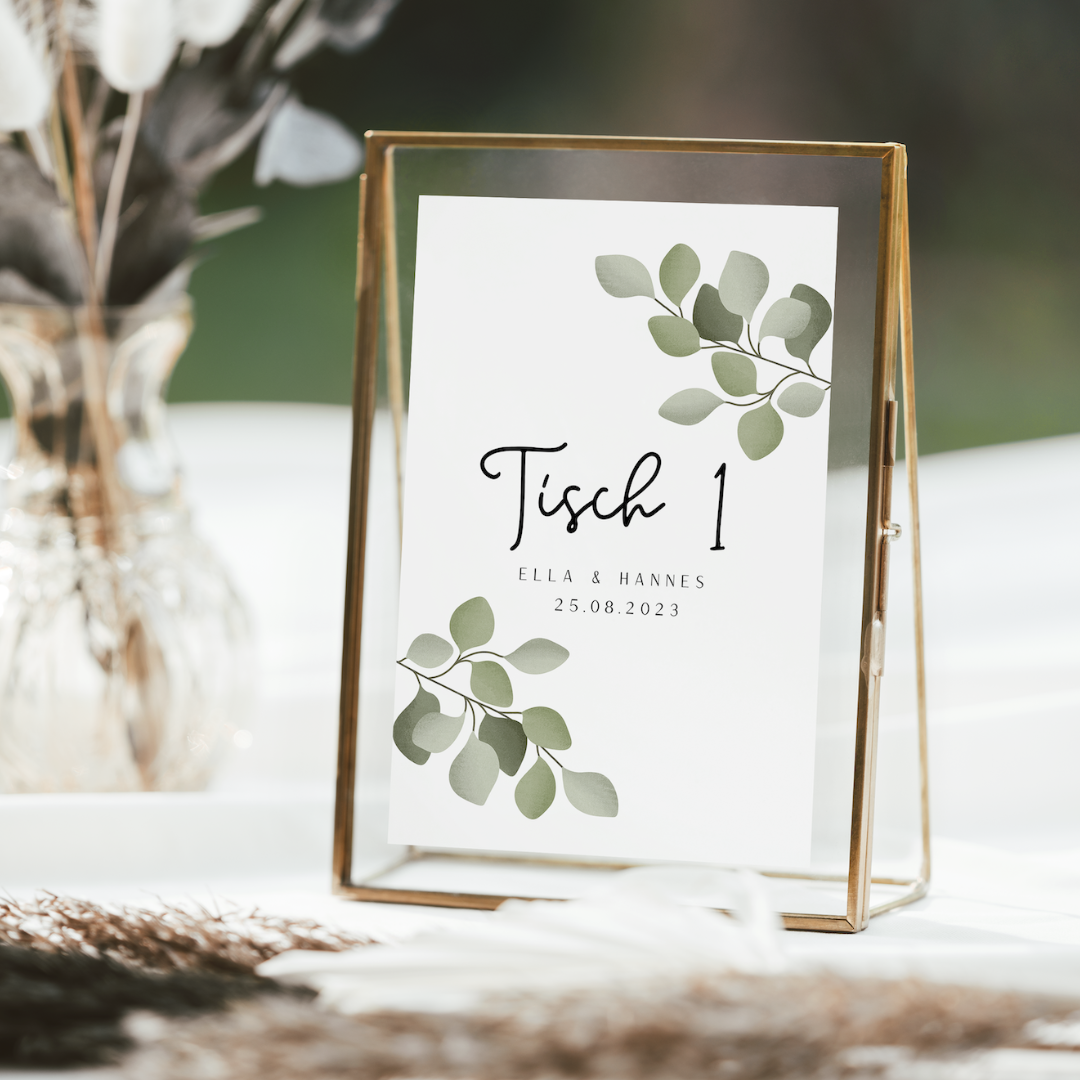 Table numbers wedding eucalyptus - ELLA 002