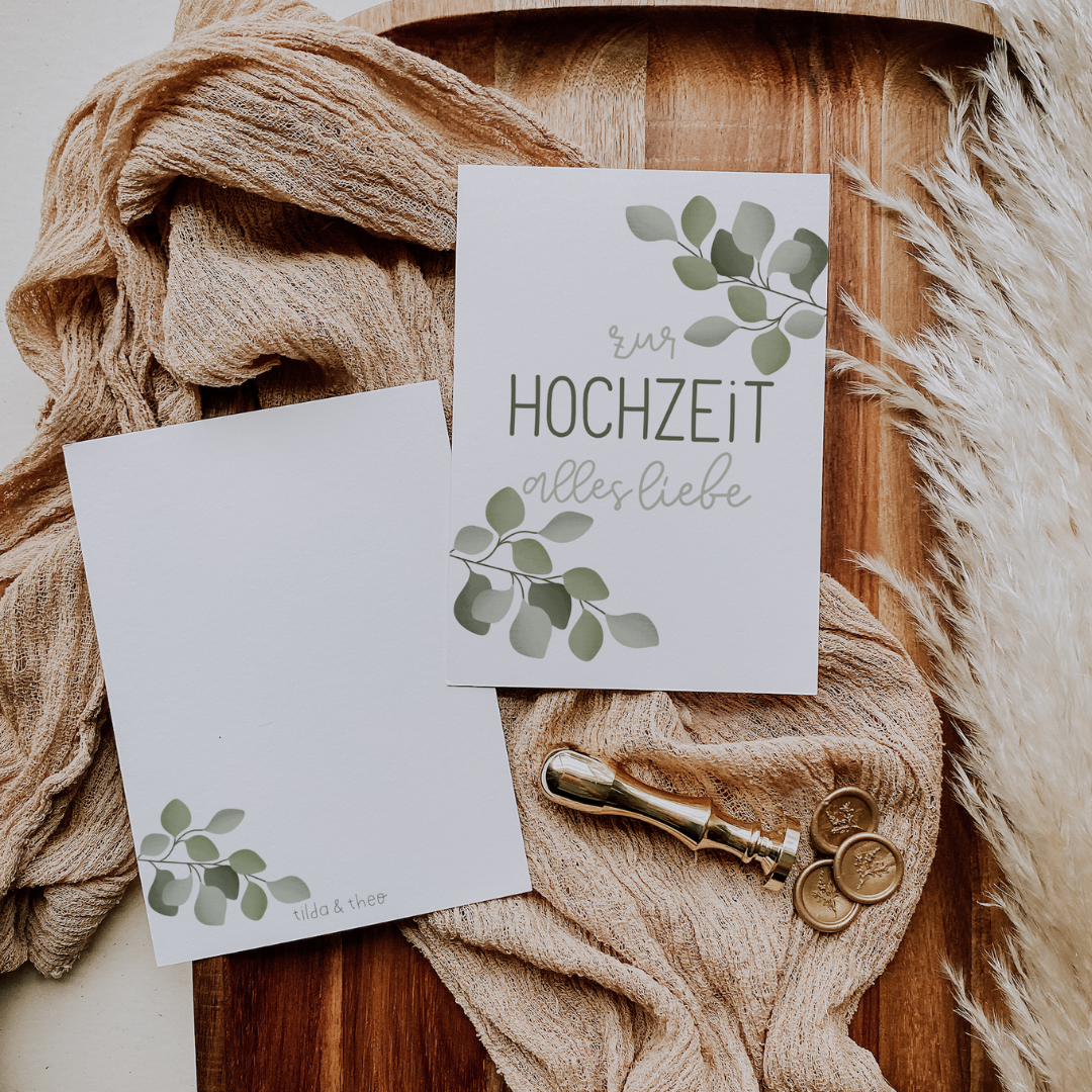 Postcard wedding - eucalyptus branches