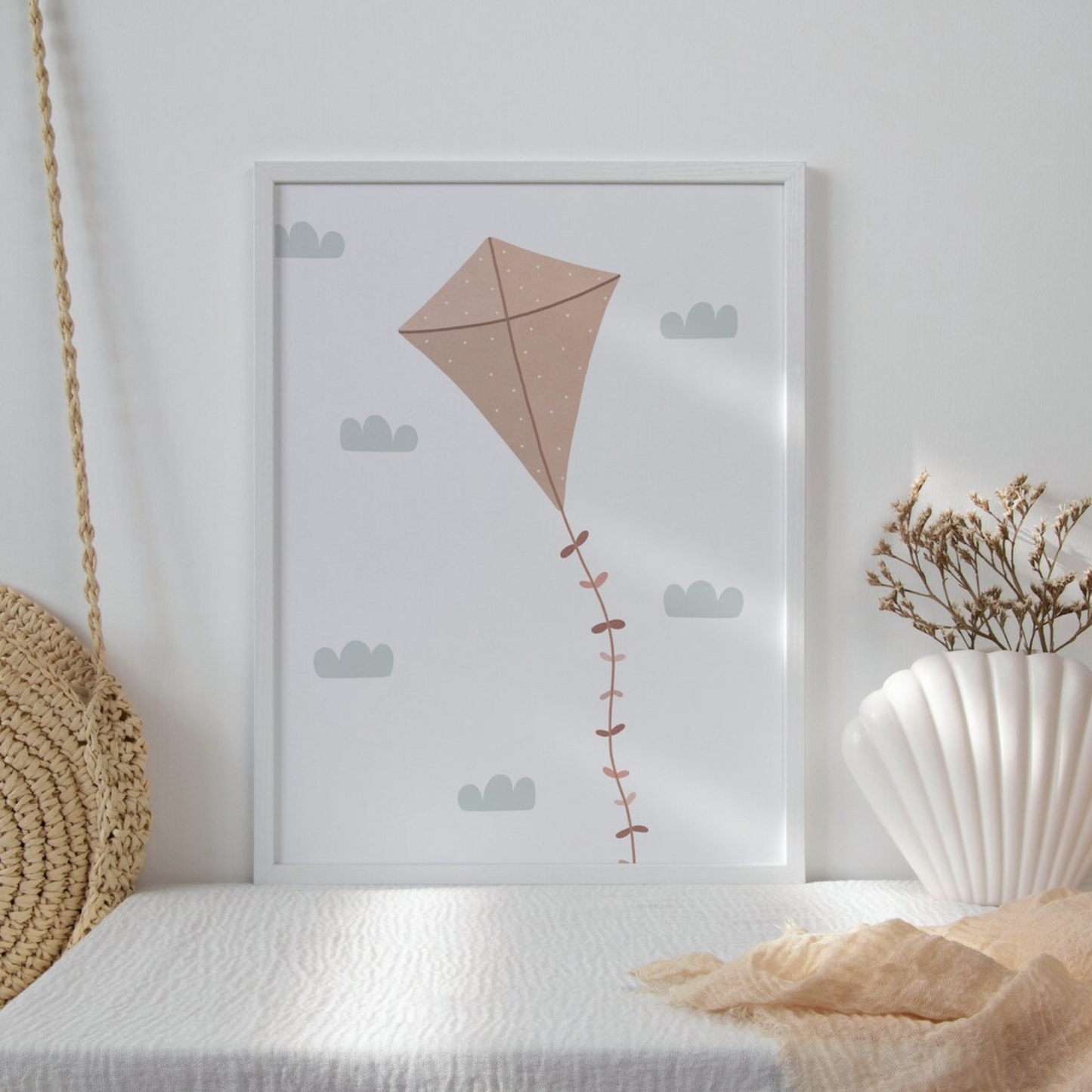 Poster - Kite with clouds kids nursery