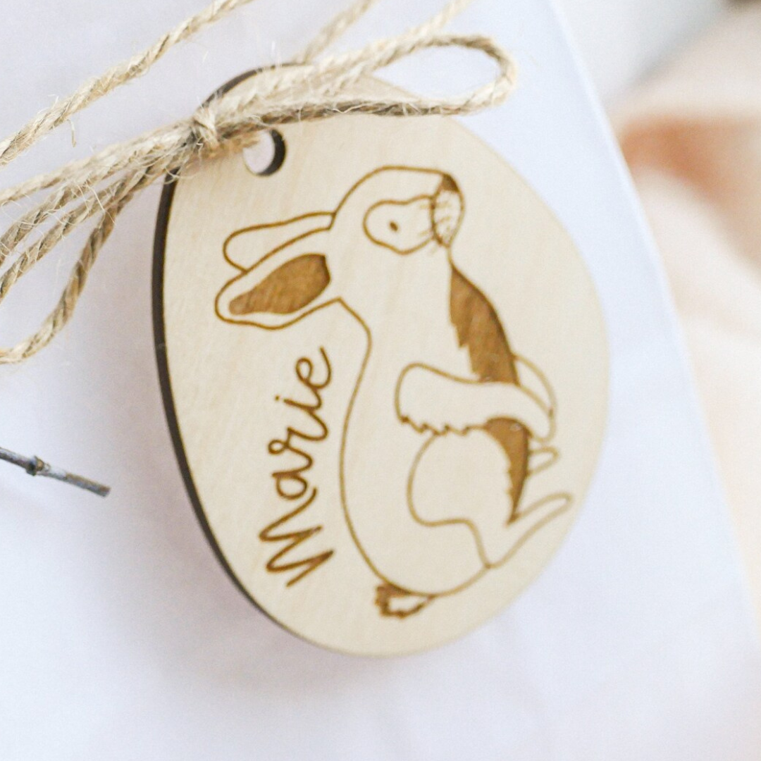 Wood Gift Tag Easter Rabbit - Gift Tag for Easter gift