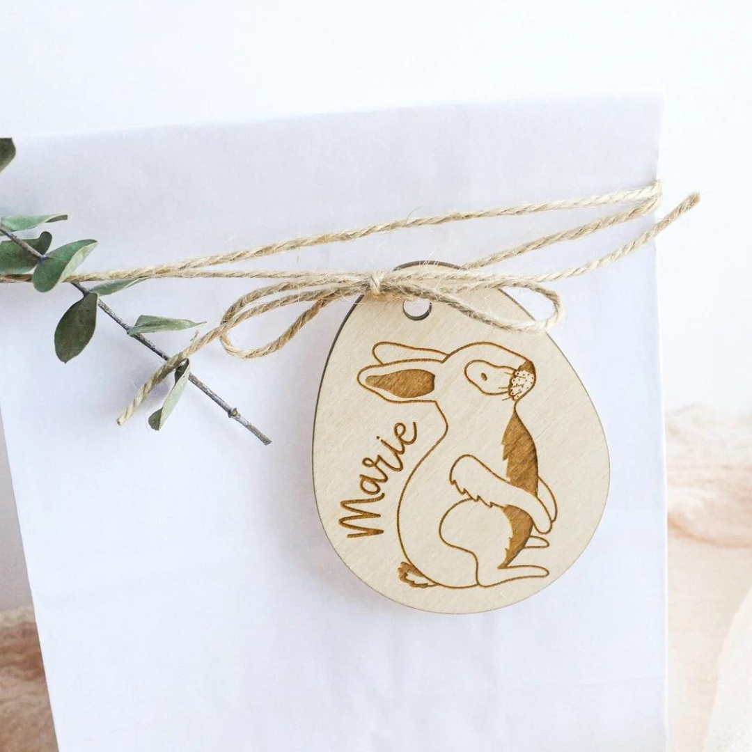 Wood Gift Tag Easter Rabbit - Gift Tag for Easter gift