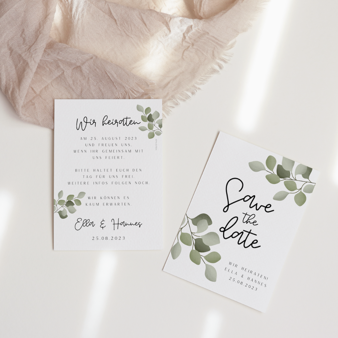 Eucalyptus Save the Date Card - ELLA 002