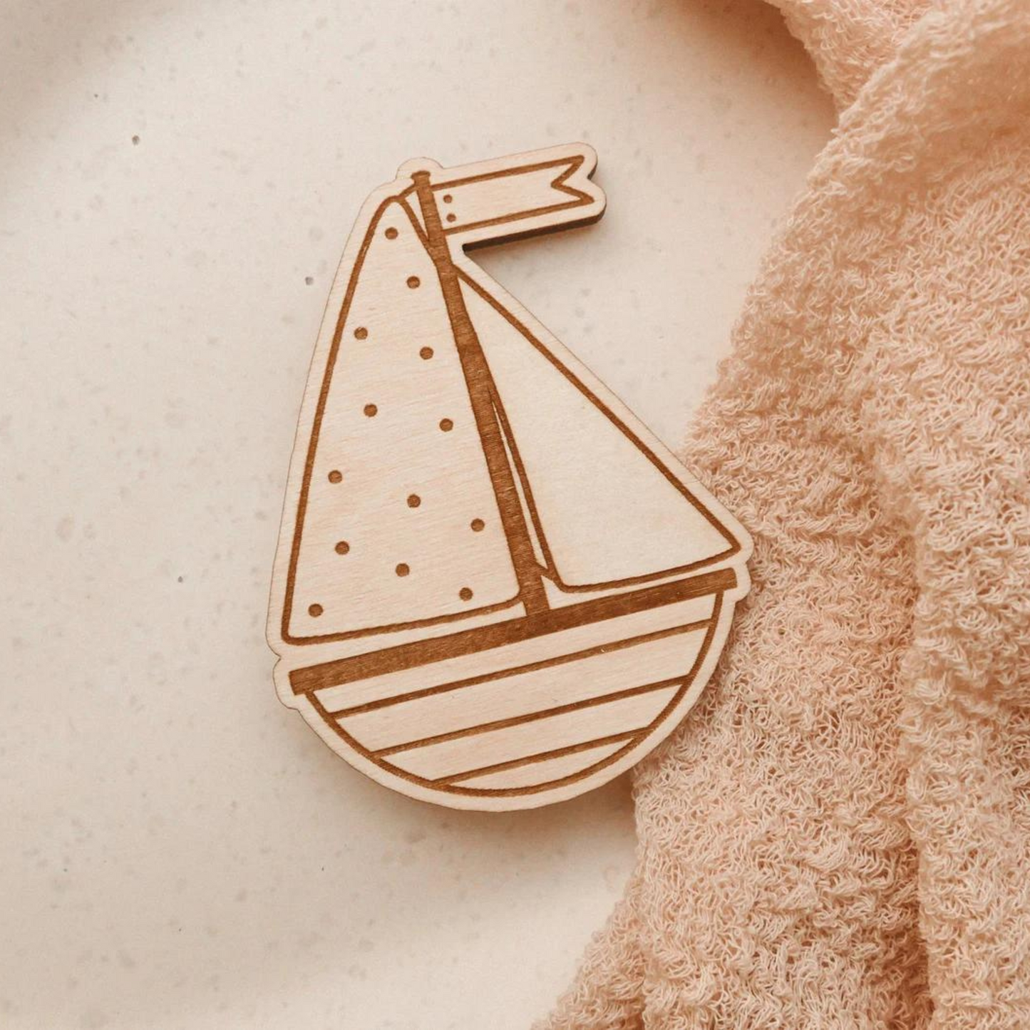 Wooden magnet ship - fridge magnet boat 