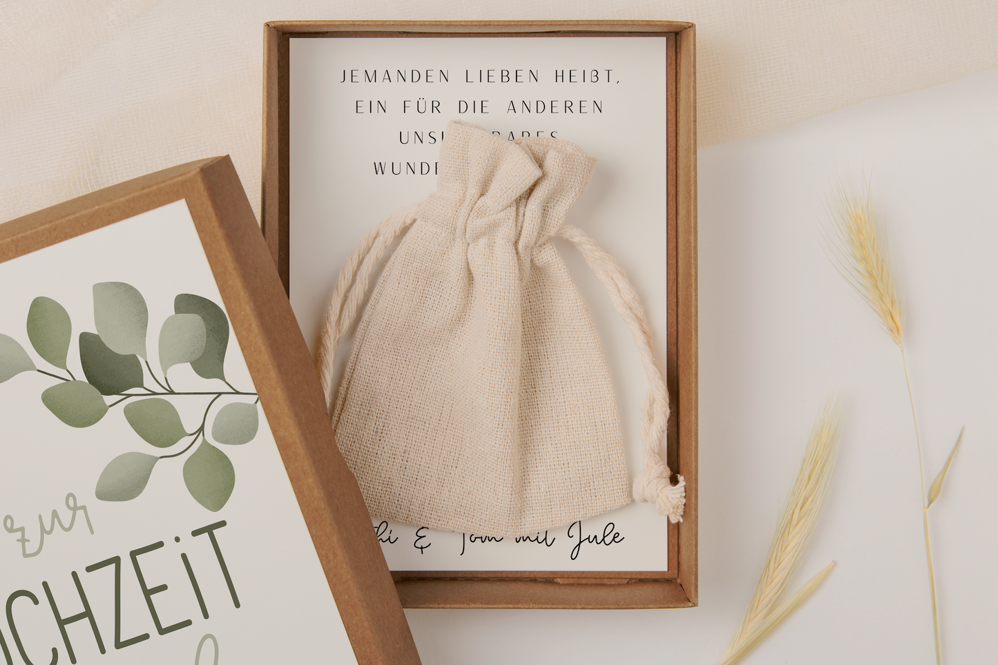 Geschenkschachtel Hochzeit - Geldgeschenk Eukalyptuszweige