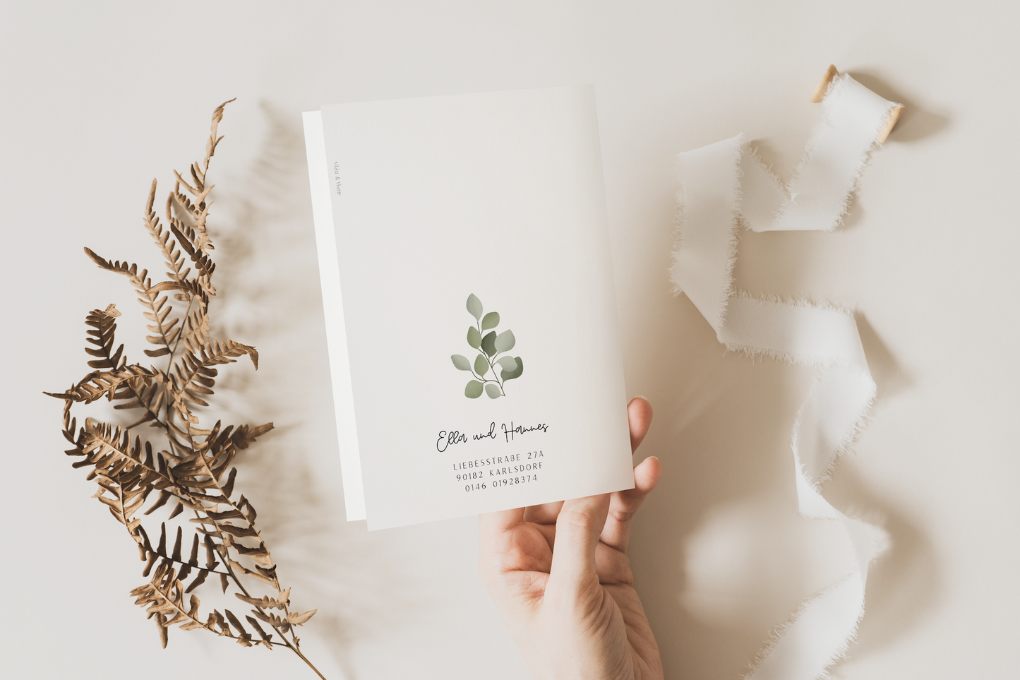 Wedding invitation eucalyptus - ELLA 002