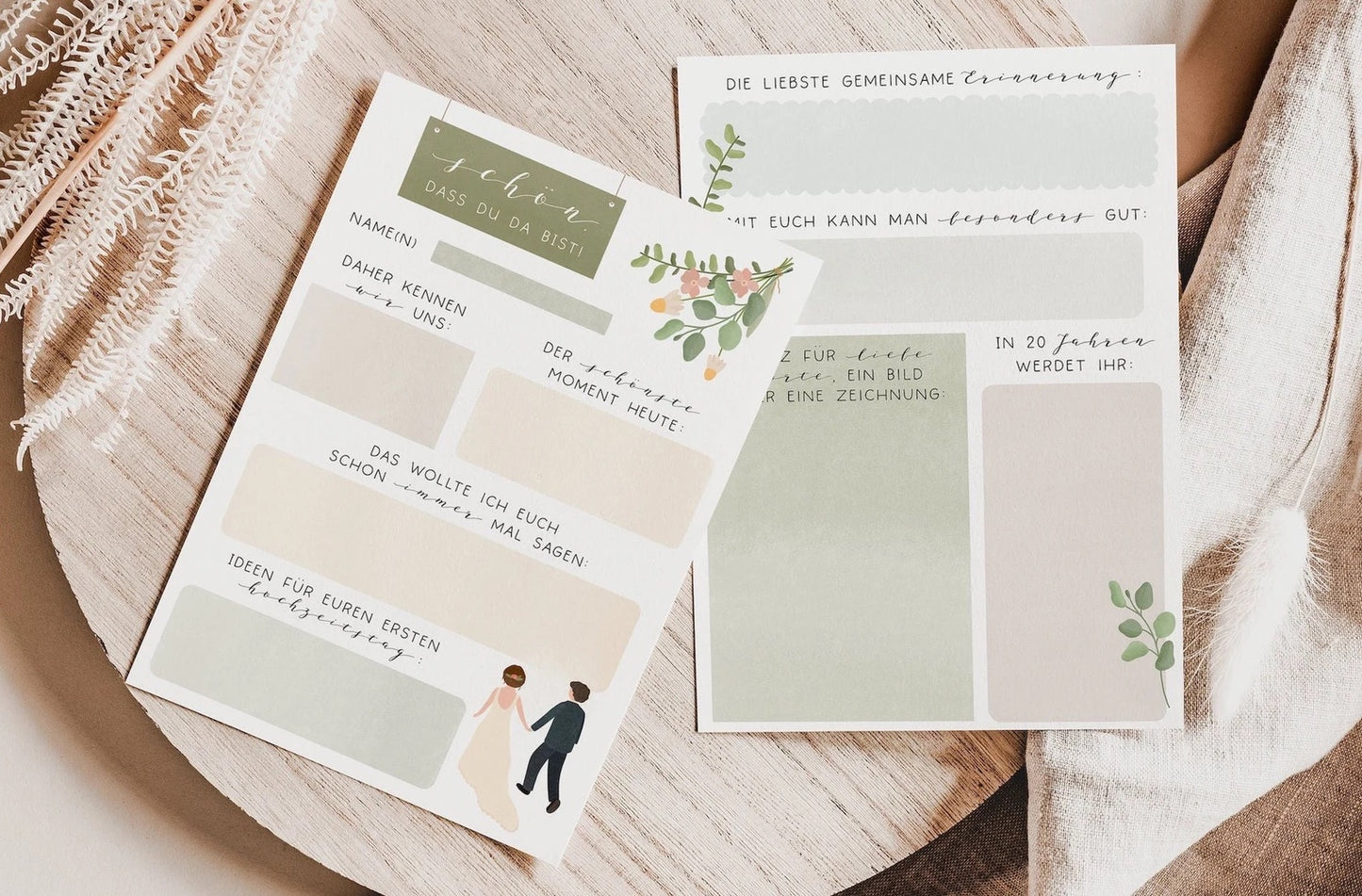 Gästebuchkarten Hochzeit Brautpaar - Gästebuch Karten in A5