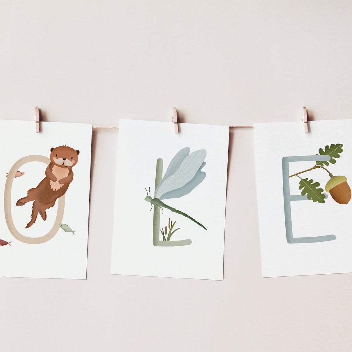 Forest ABC letter cards - name postcard