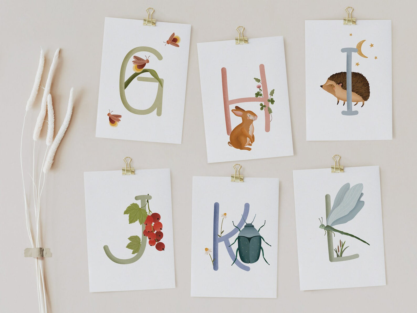 Forest ABC letter cards - name postcard