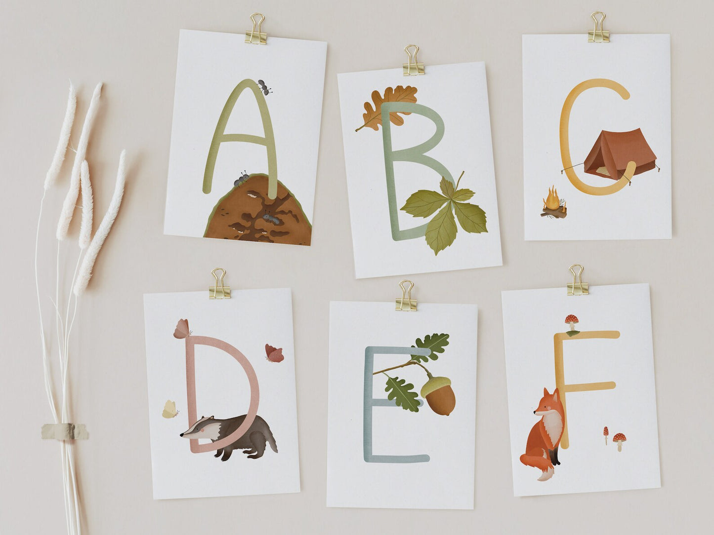 Forest ABC letter cards - name postcard