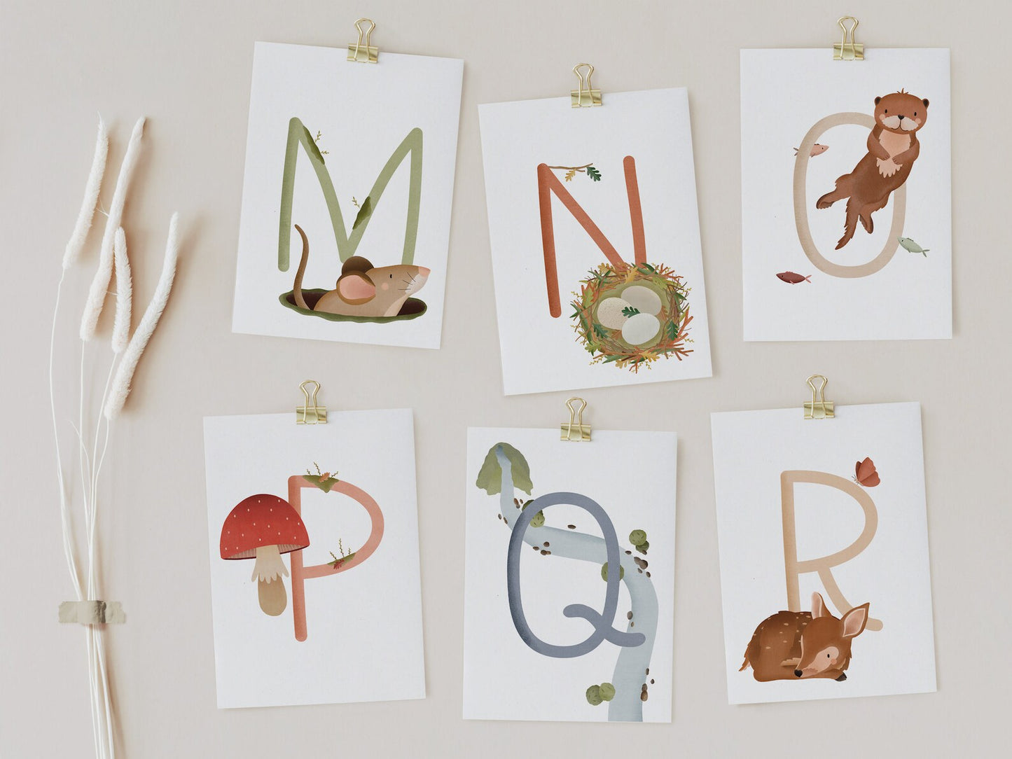 Forest ABC letter cards - name postcard