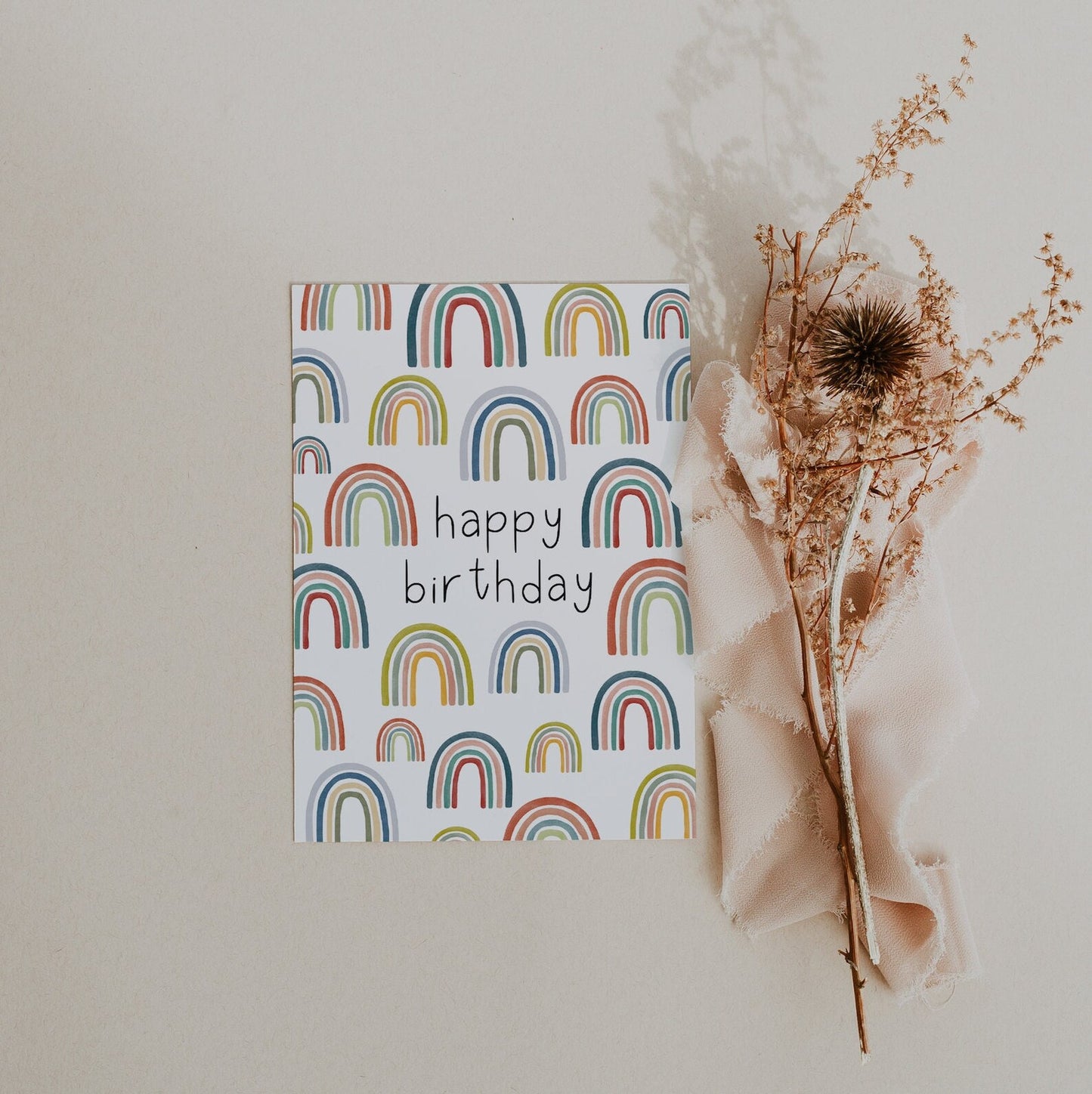 Postcard birthday rainbow