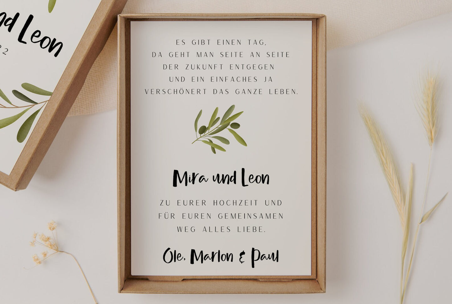 Gift box wedding olive branches - money gift wedding