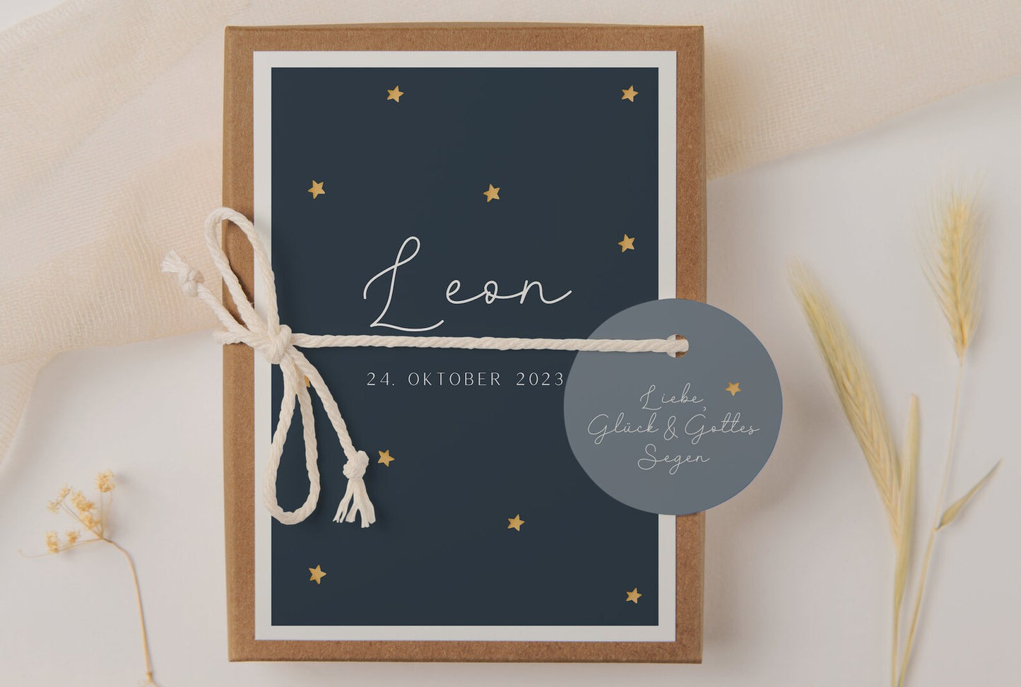 Gift box baptism - starry sky