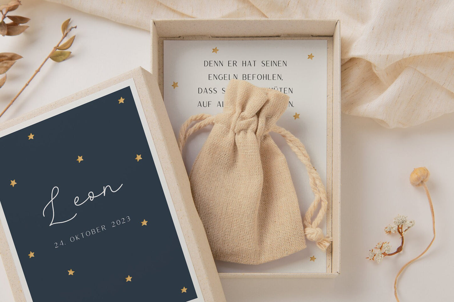 Gift box baptism - starry sky