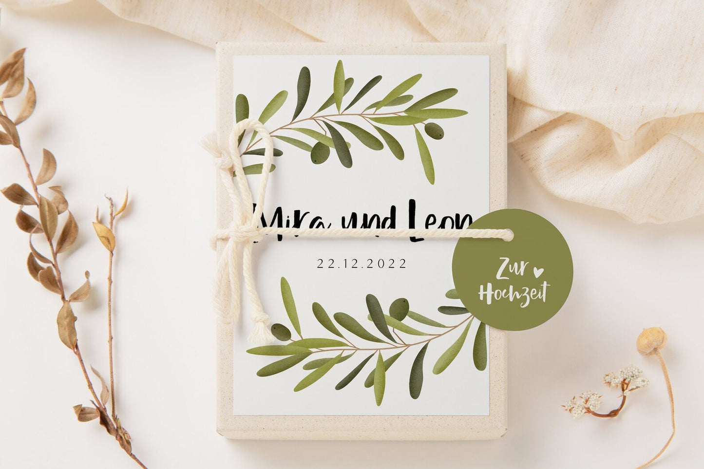 Gift box wedding olive branches - money gift wedding