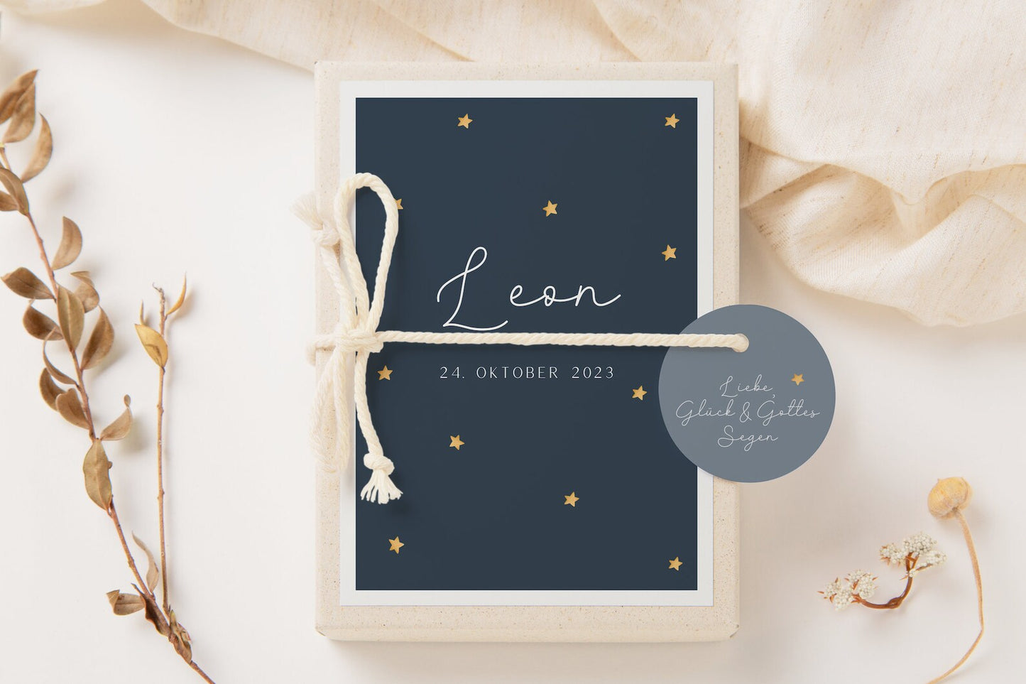 Gift box baptism - starry sky