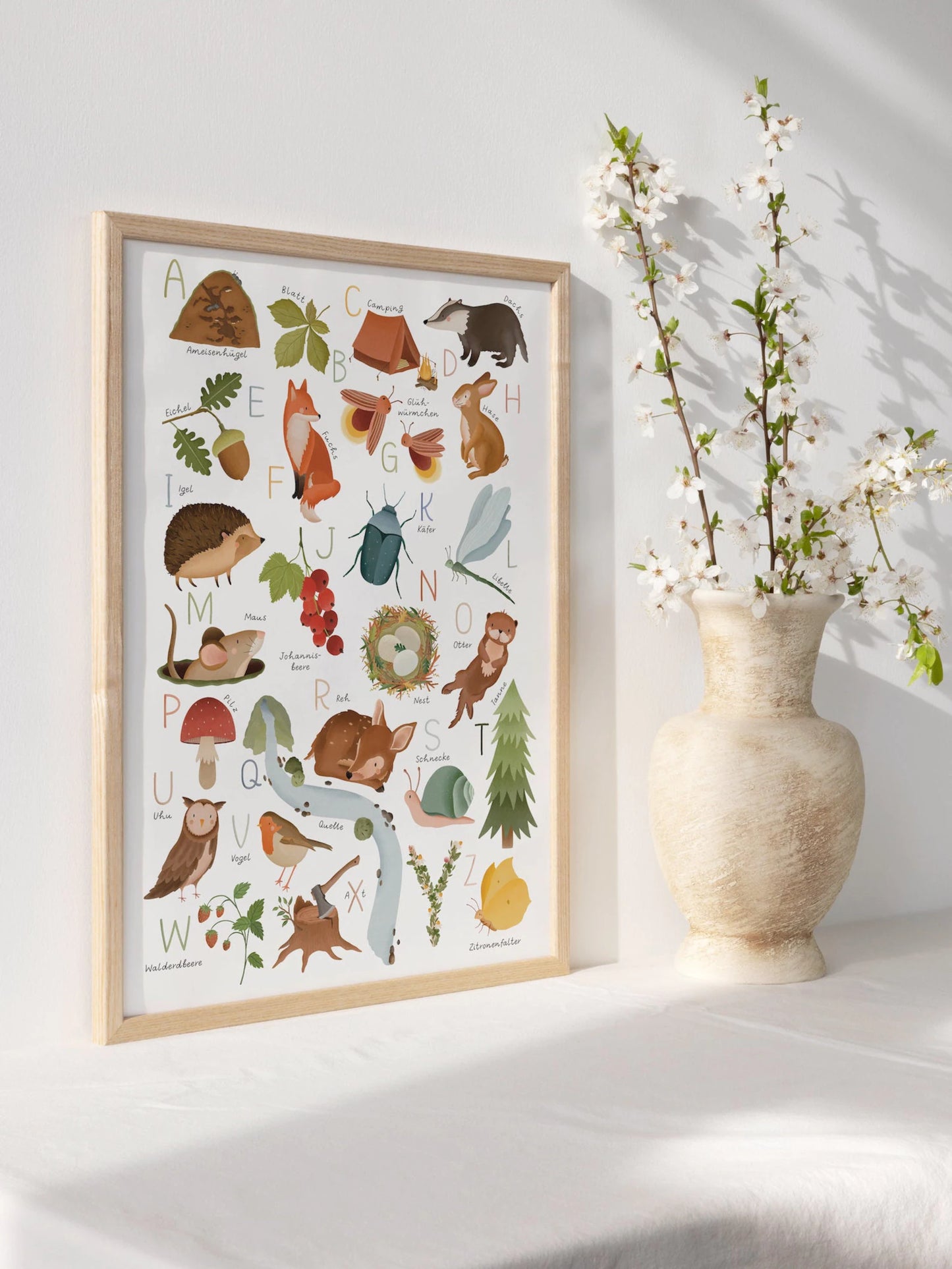Poster Wald ABC - Alphabet Kinderbild
