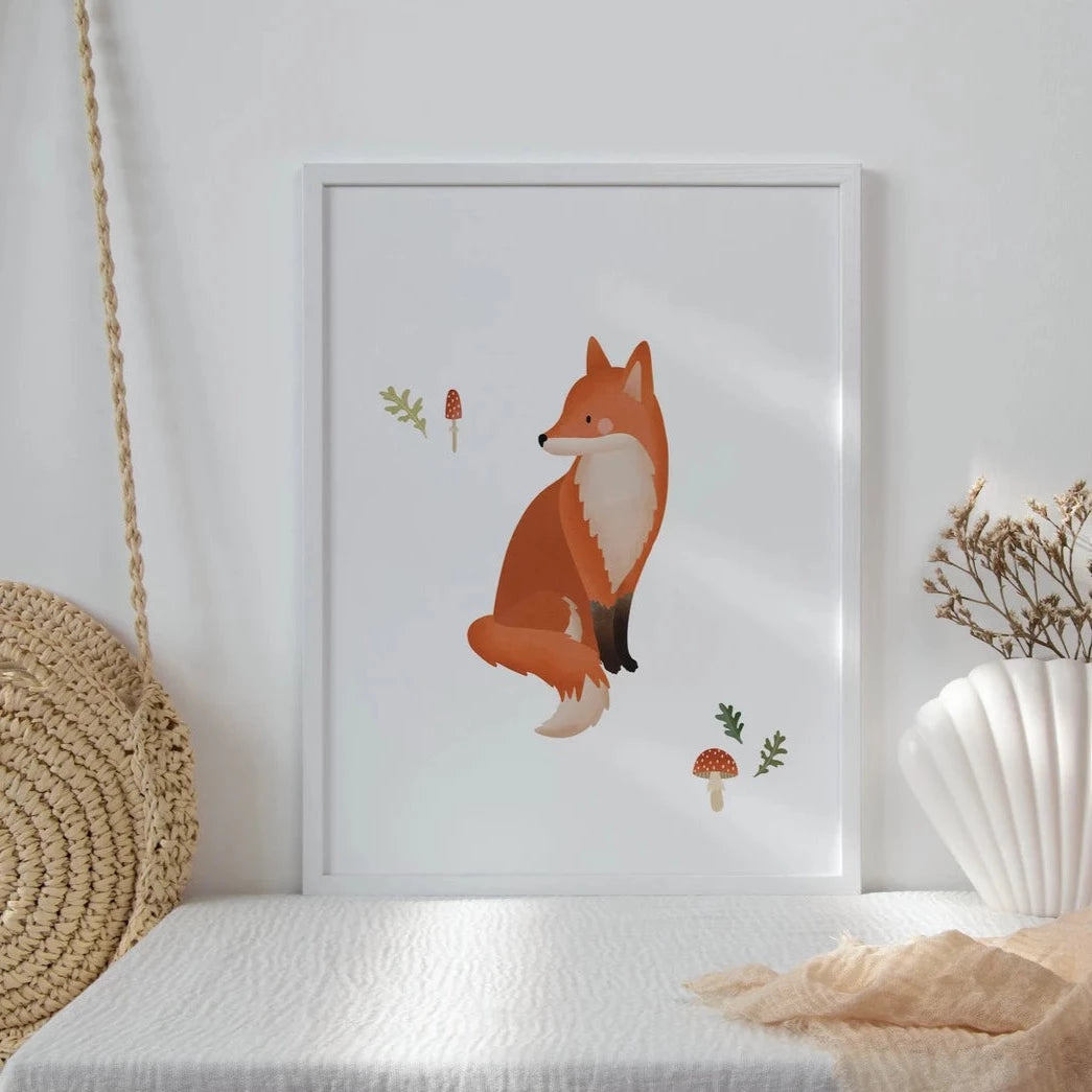 Poster fox - children's picture forest animals