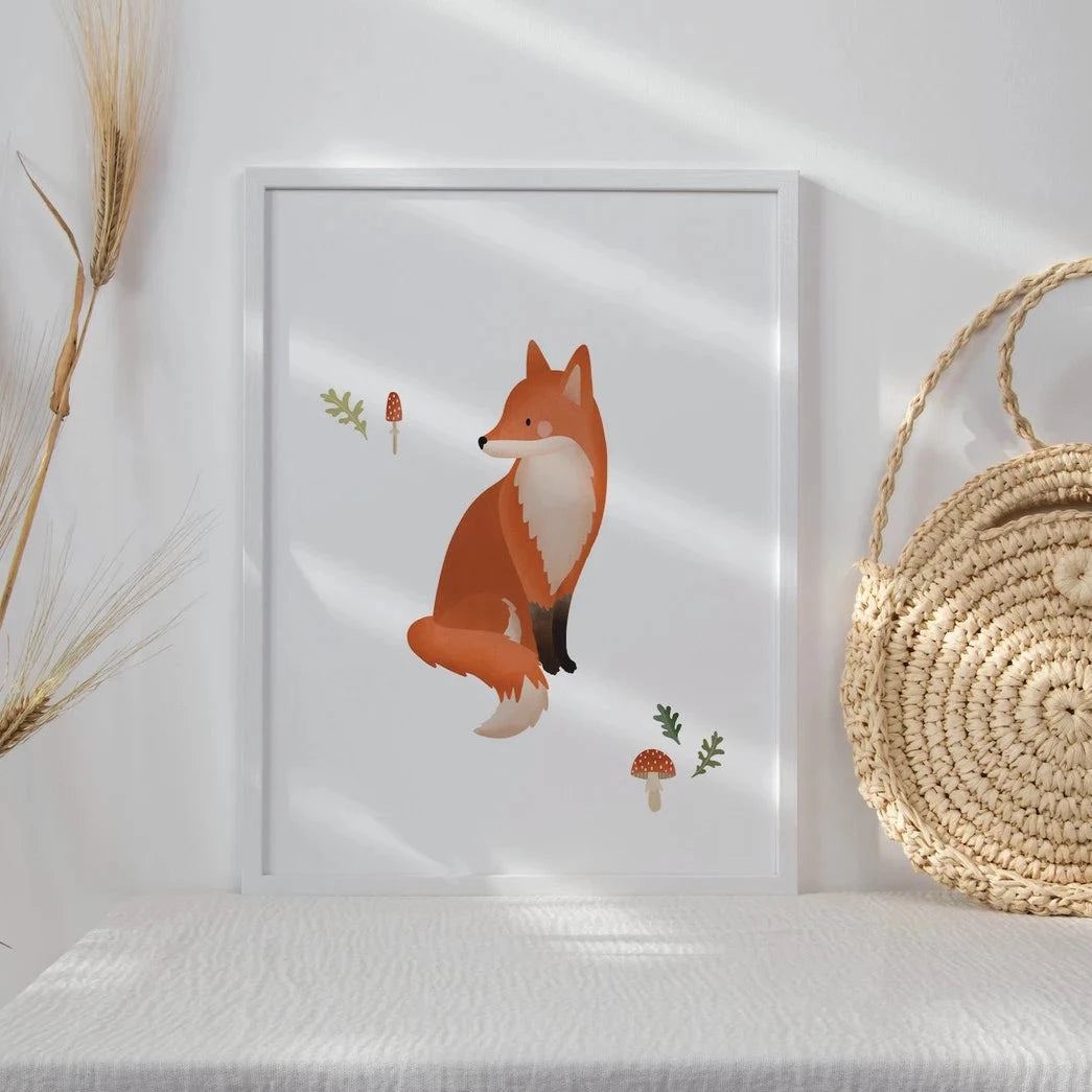 Poster fox - children's picture forest animals