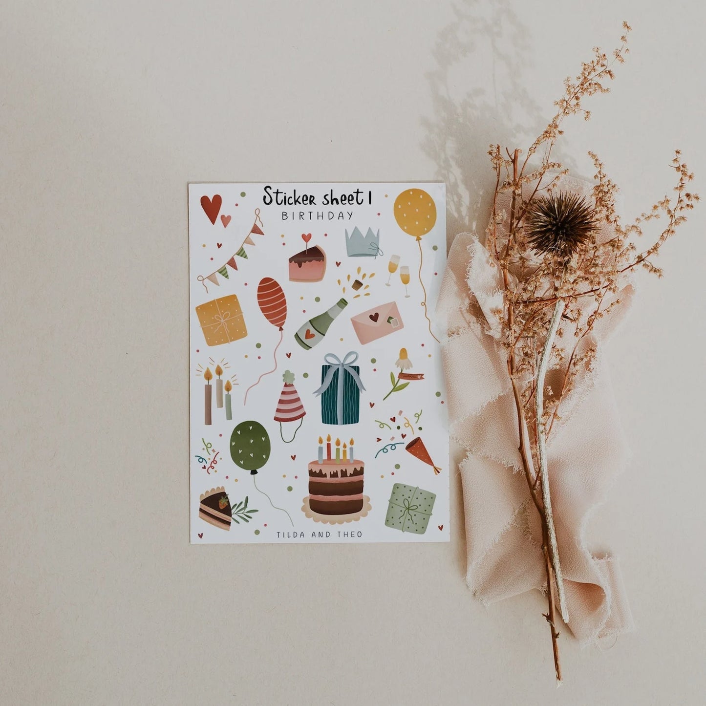 Sticker Sheet - 001 Geburtstag - Planner Sticker