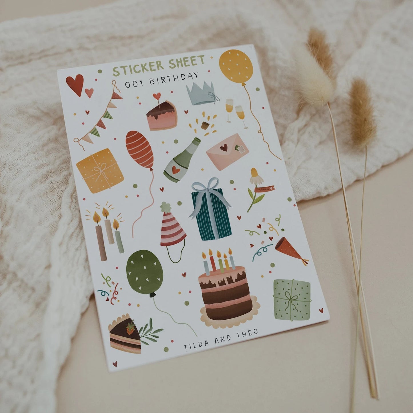 Sticker Sheet - 001 Geburtstag - Planner Sticker