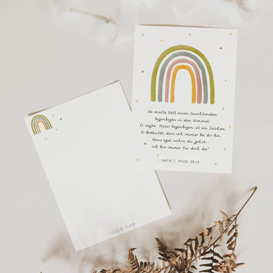 Postkarte - Taufe Regenbogen