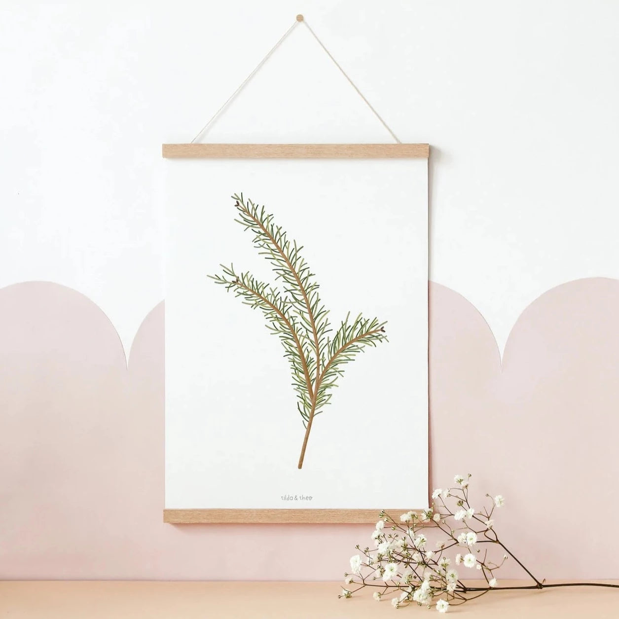Poster pine branches - Christmas wall art