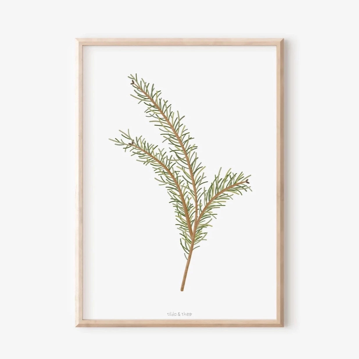 Poster pine branches - Christmas wall art