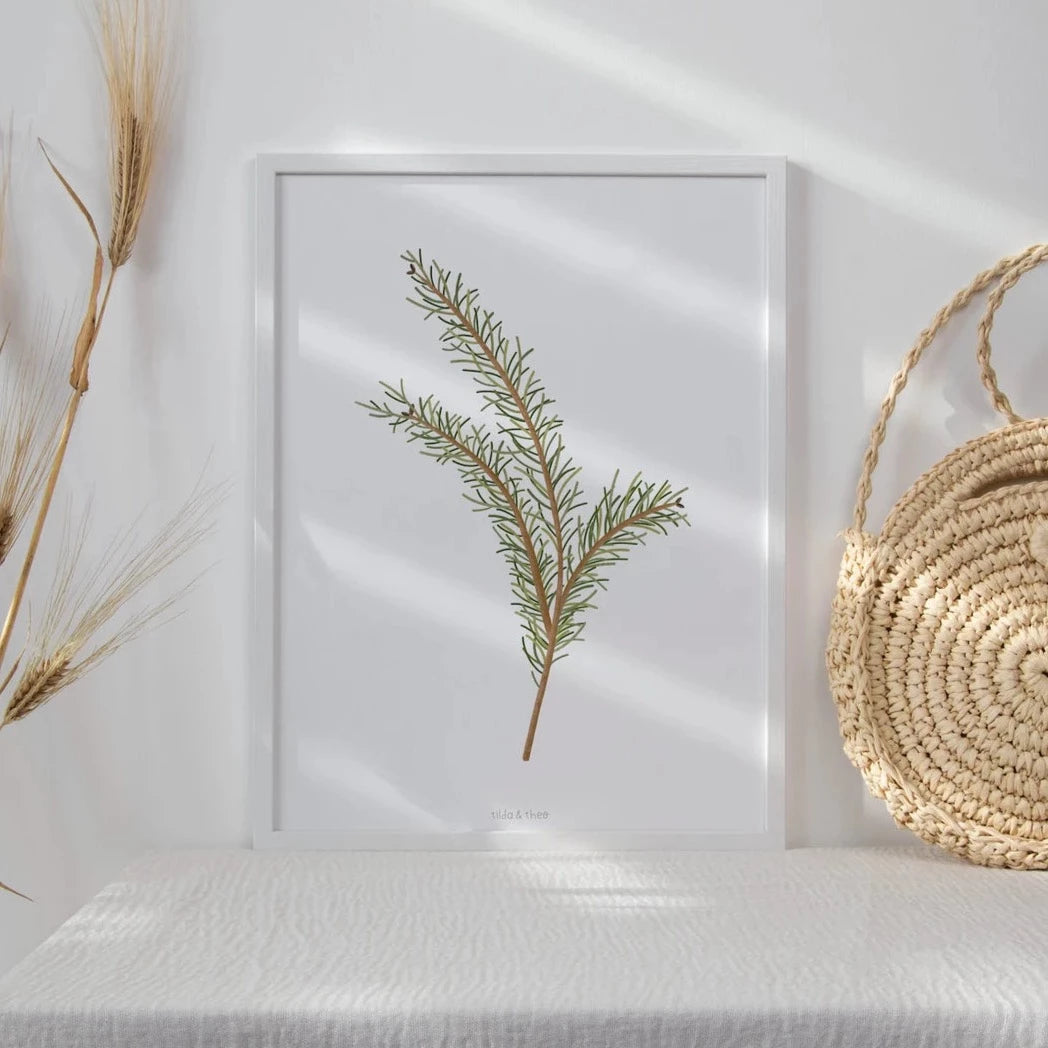 Poster pine branches - Christmas wall art